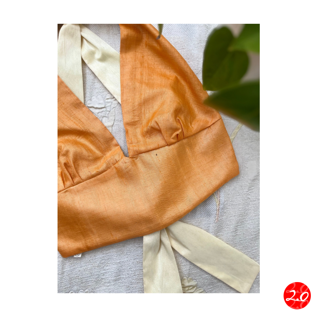 Gold-Orange Reversible Halter Top