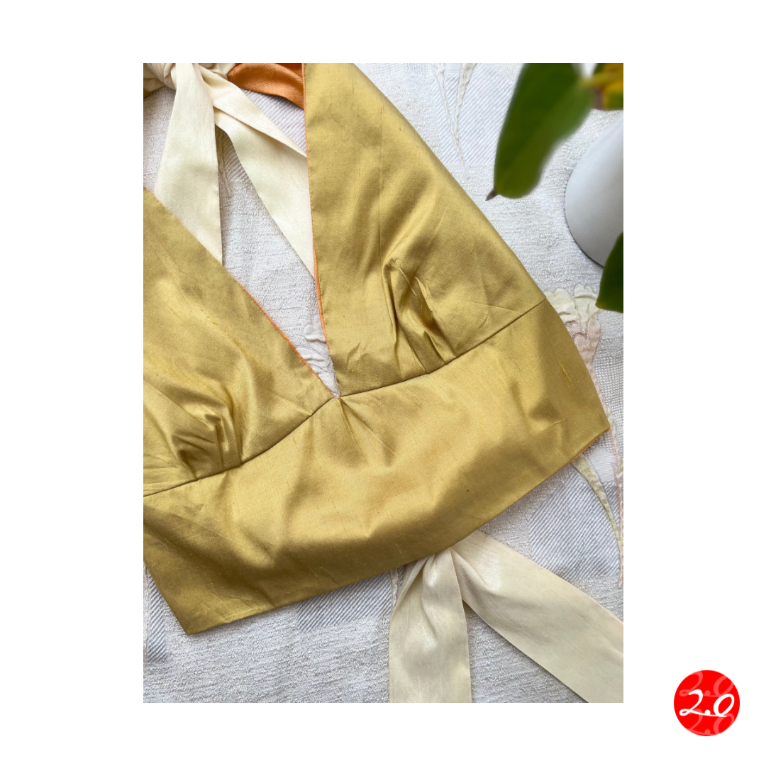 Gold-Orange Reversible Halter Top