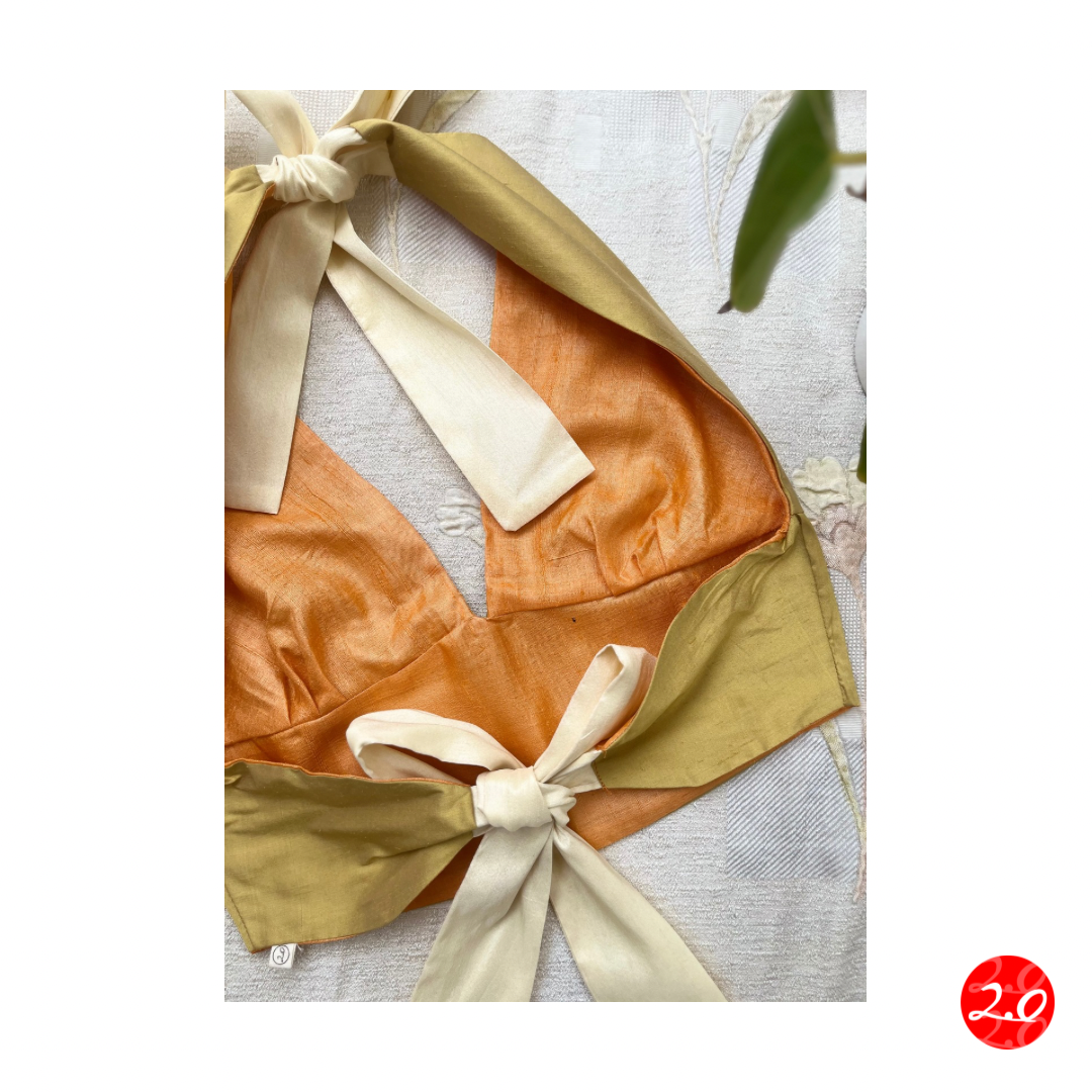 Gold-Orange Reversible Halter Top