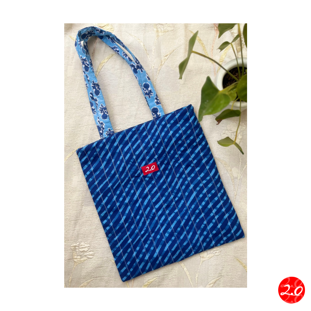 Indigo Blue Reversible Tote bag