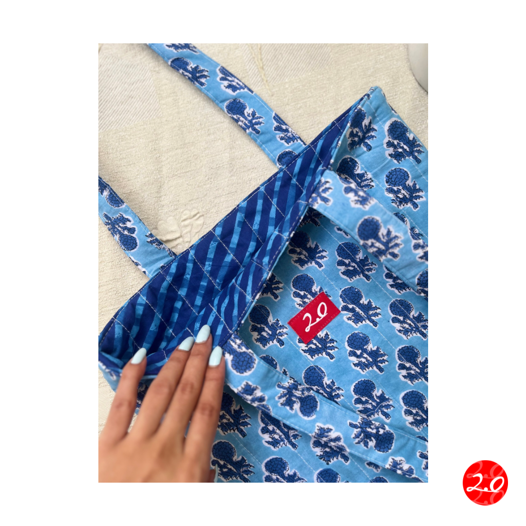Indigo Blue Reversible Tote bag