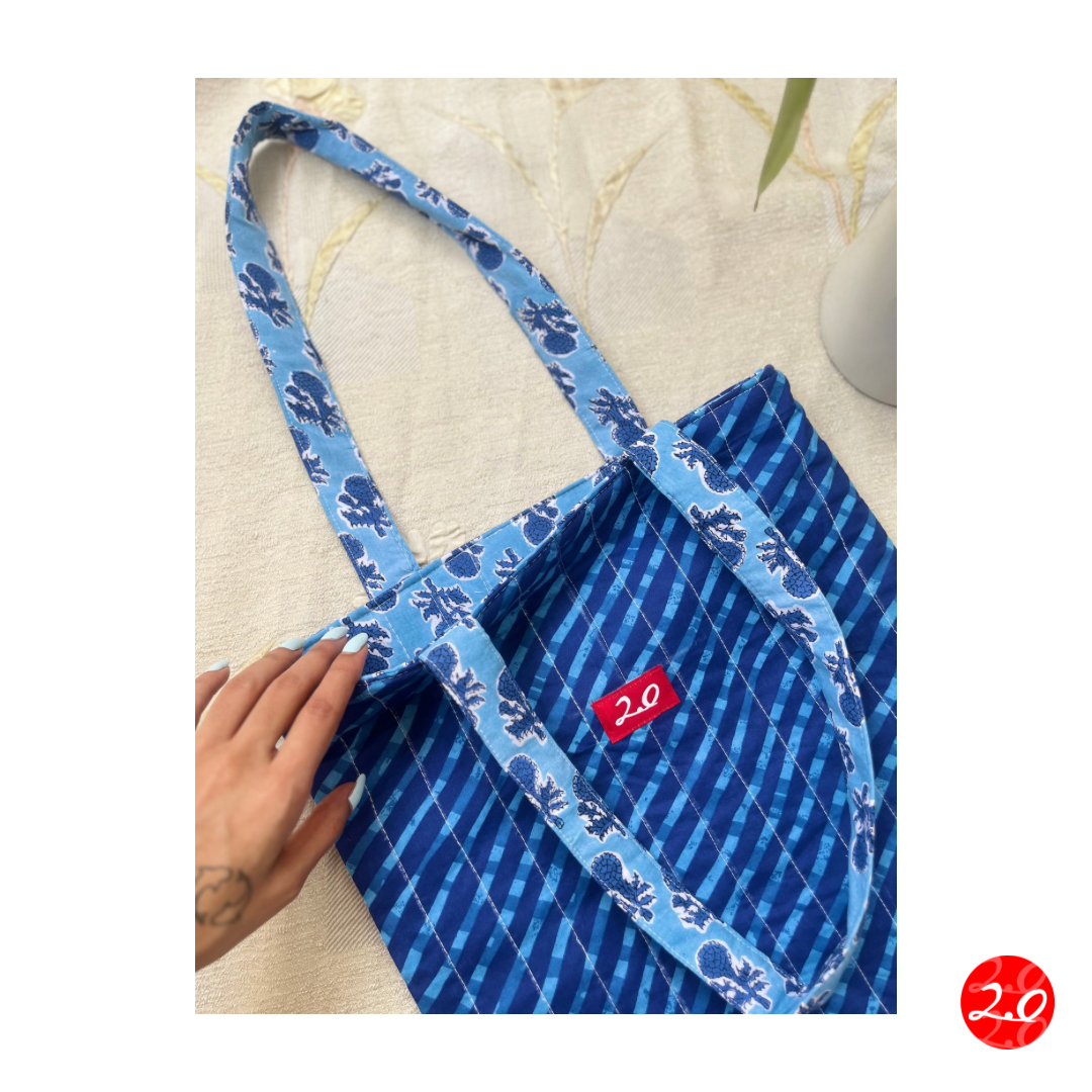 Indigo Blue Reversible Tote bag