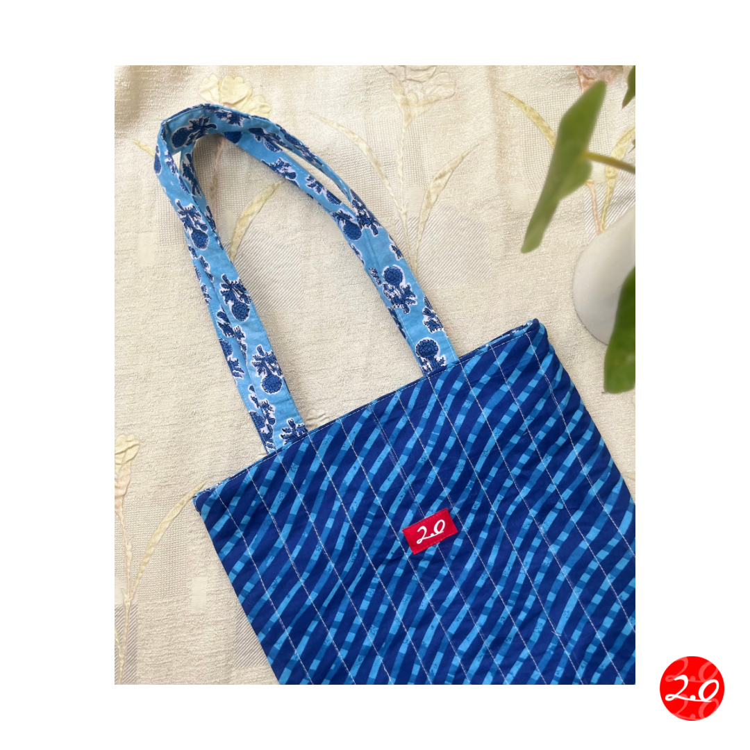 Indigo Blue Reversible Tote bag