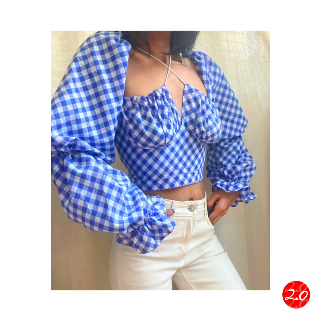 Gingham Milkmaid Top