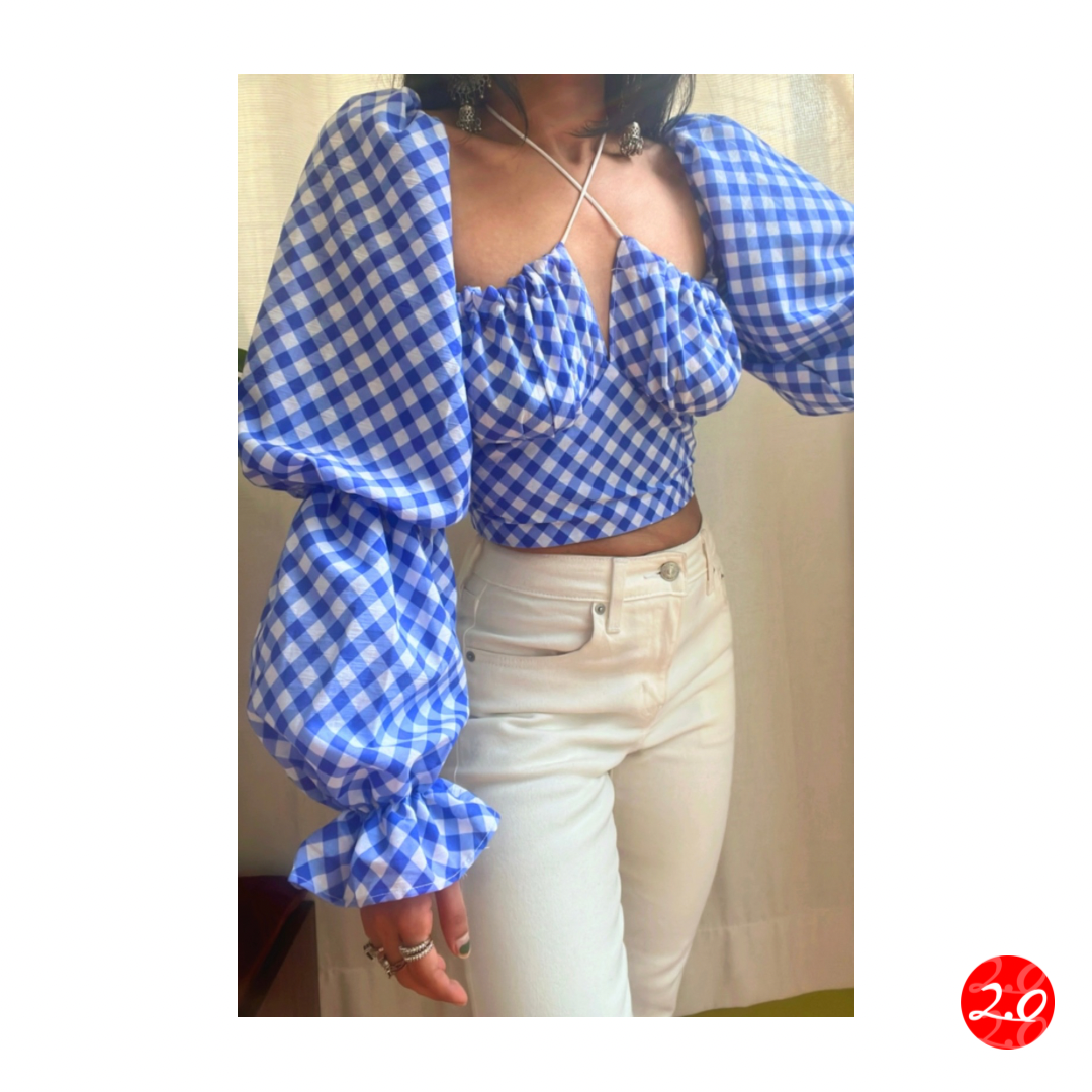 Gingham Milkmaid Top