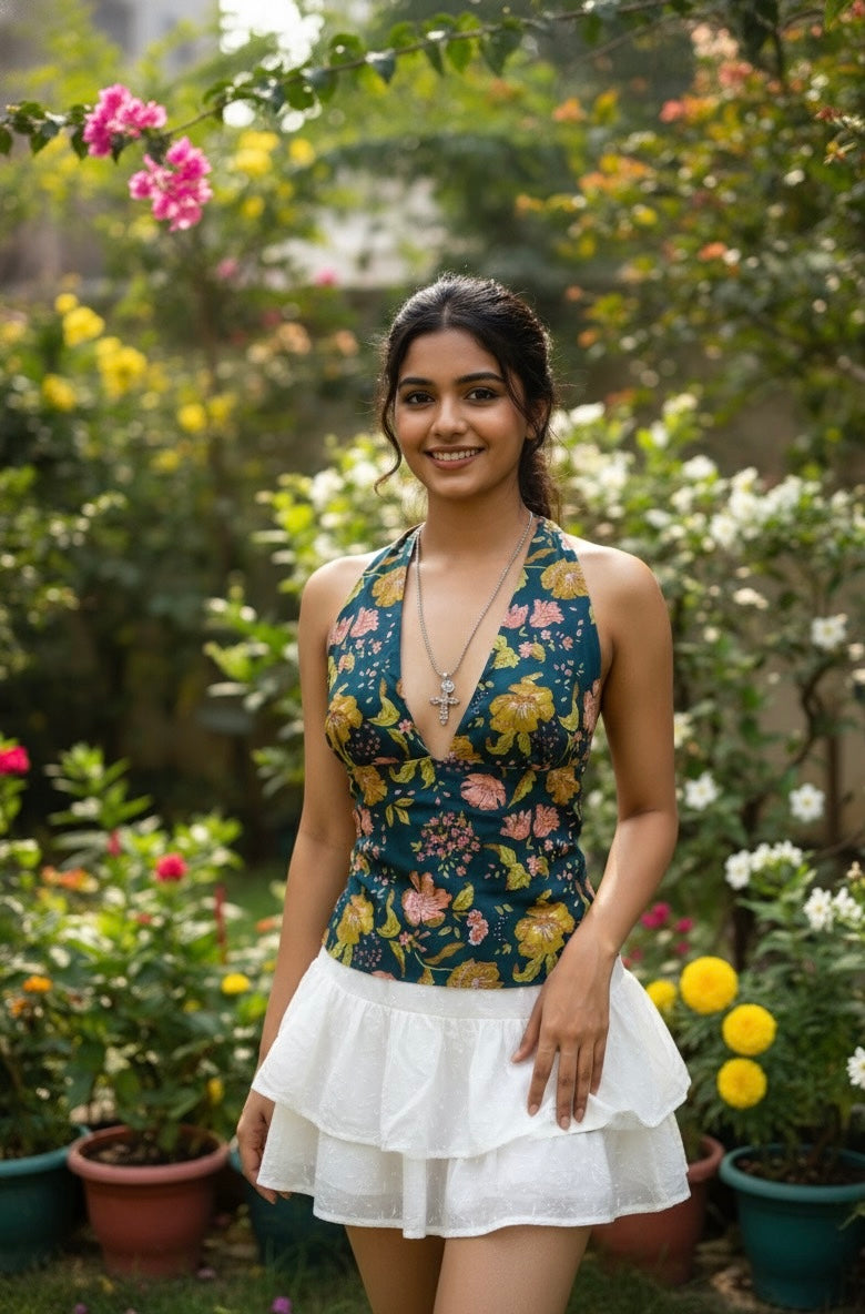 Lilac Forest Reversible GEET Halter Top