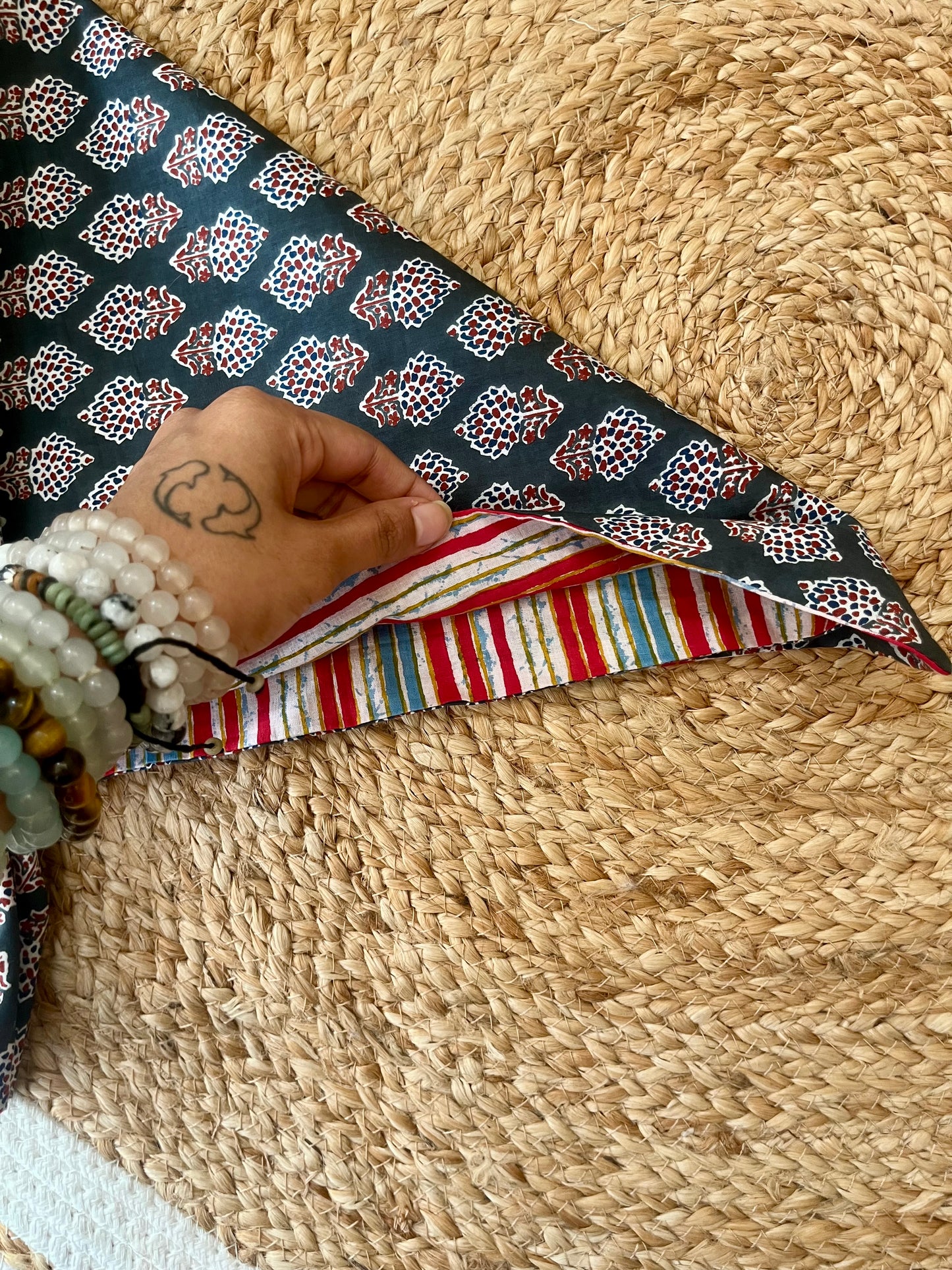 Botanical stripes Reversible Bandana