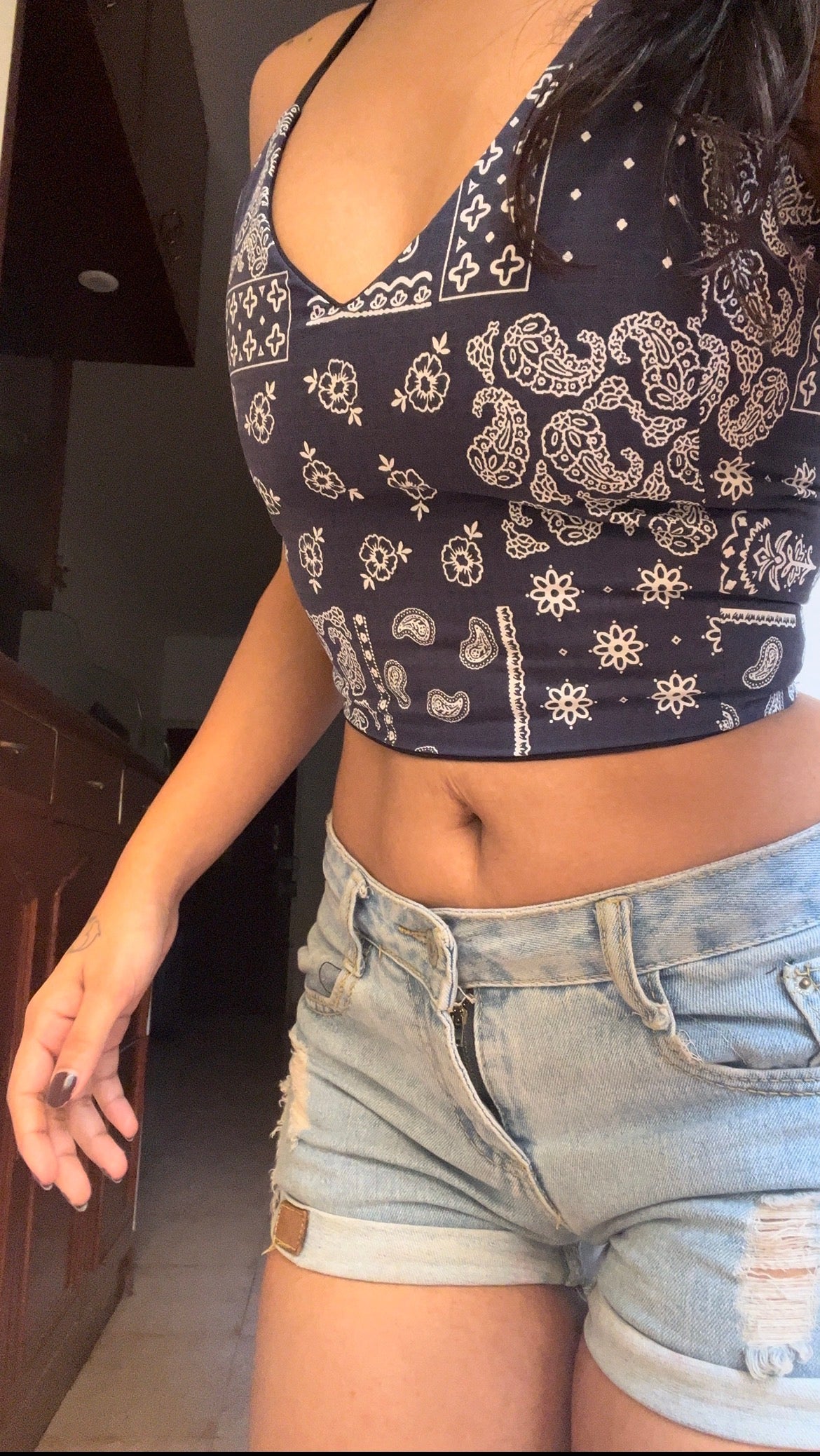Bandana Backless Crop Top