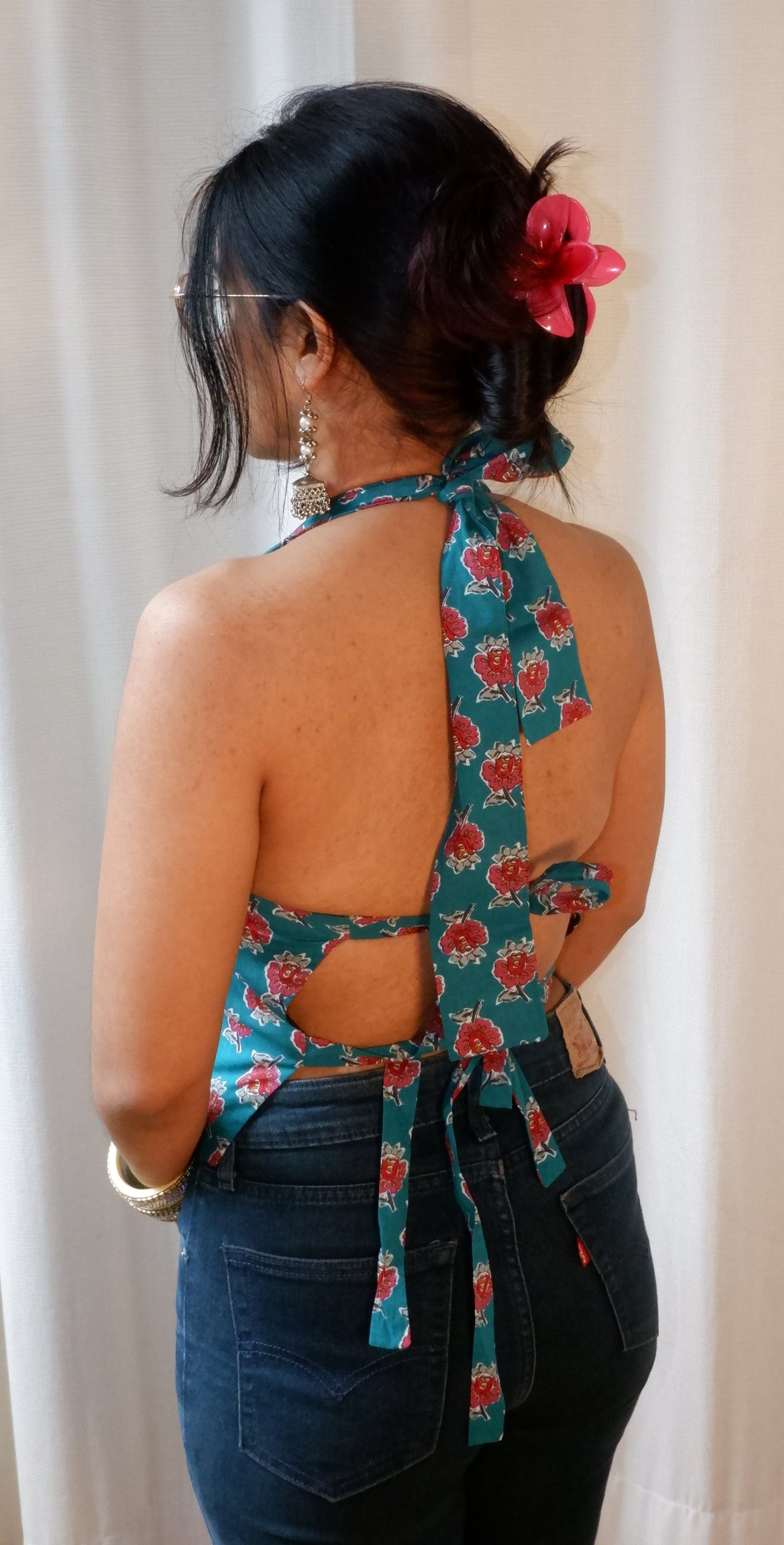 Moonlit Petals Reversible GEET Halter Top