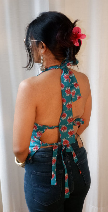 Moonlit Petals Reversible GEET Halter Top