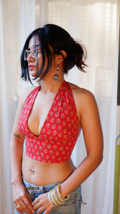 Ajrakh II Reversible Halter Top
