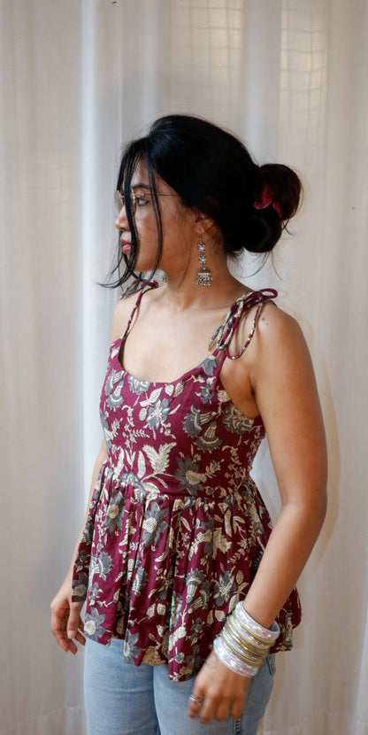 Lilac Forest Reversible Ruffle top