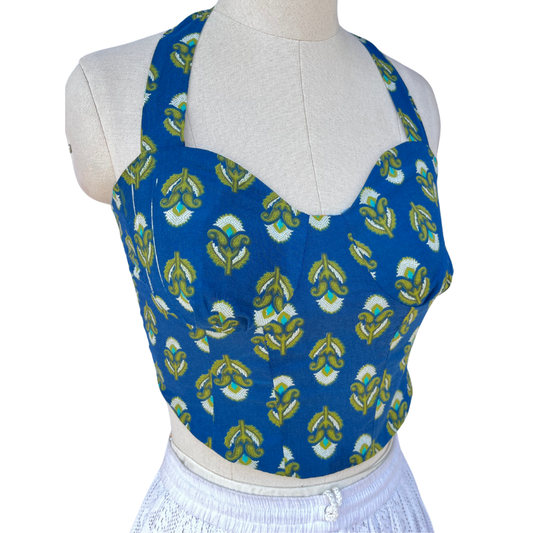 Blue Canopy Reversible Corset Top