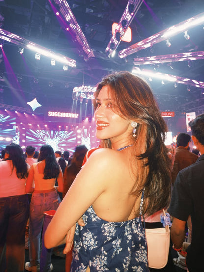 Blueberry Bloom Y2K halter top