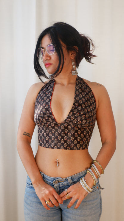 Midnight Ember Reversible Halter Top