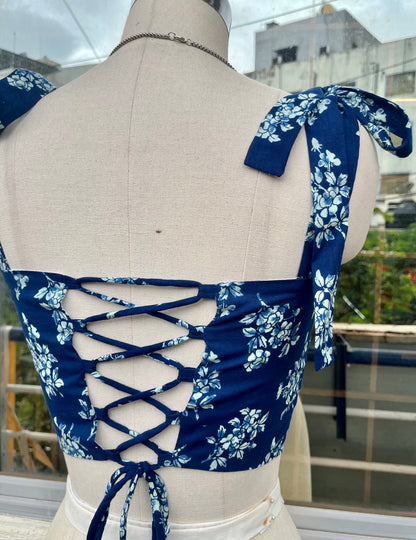 Indigo Bloom Corset top