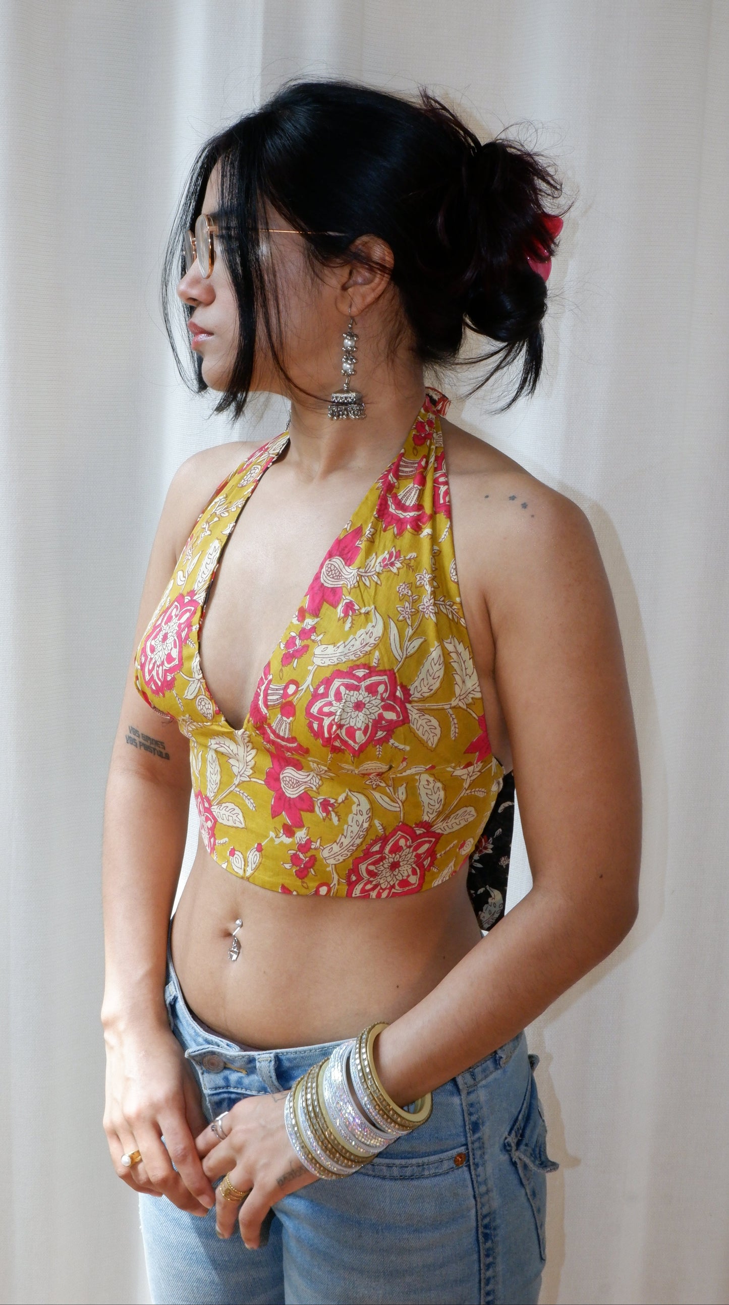 Goldrush Garden Reversible Halter Top