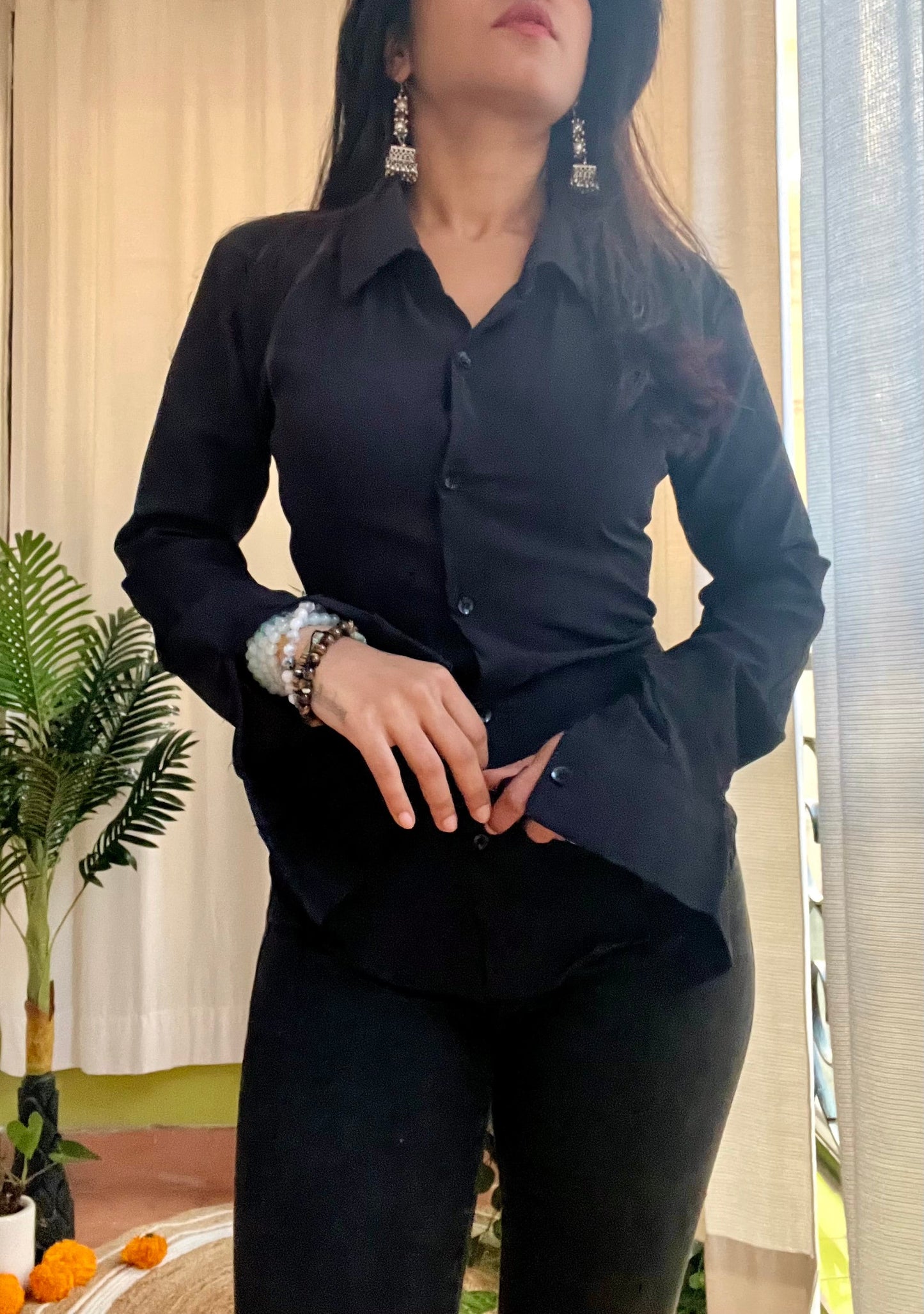 Midnight Black sculpted shirt