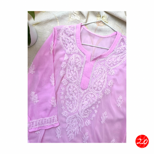 Baby pink Chikankari Kurti