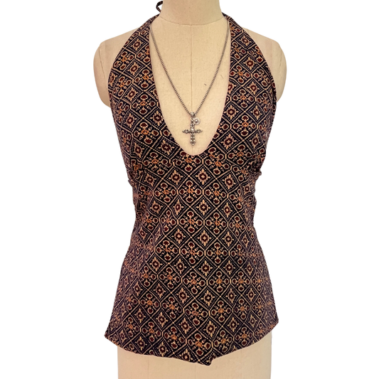 Cocoa Dust Y2K Halter Top