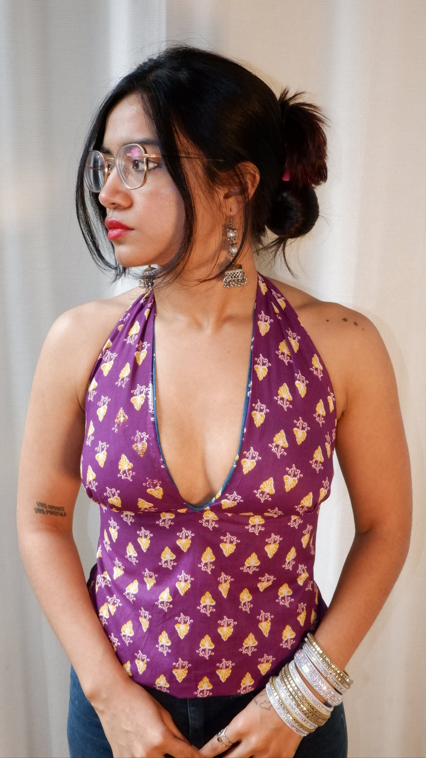 Botanical Blue GEET Halter Top