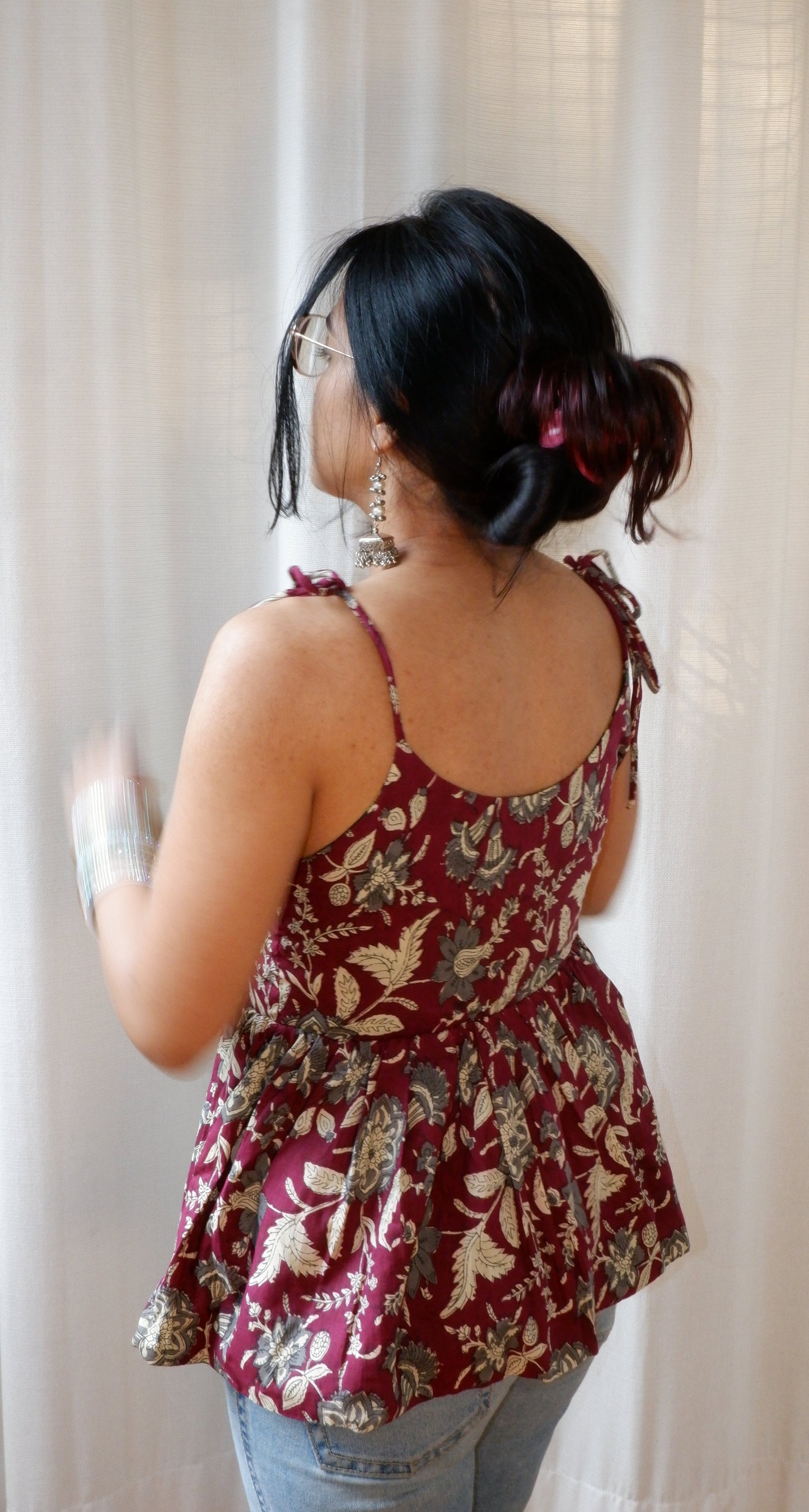 Lilac Forest Reversible Ruffle top