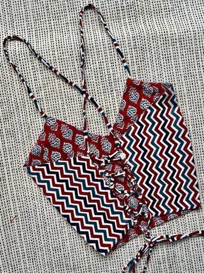 Terracotta tale Backless Crop Top