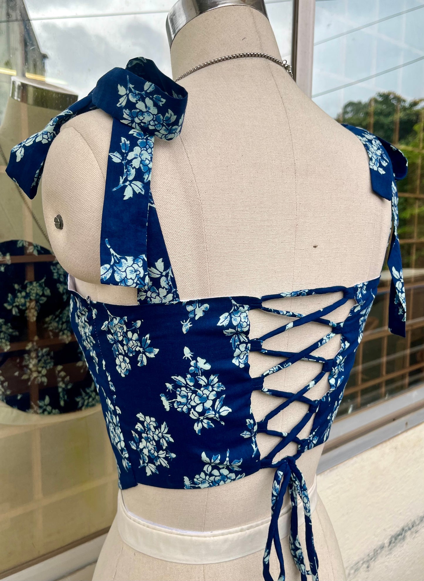 Indigo Bloom Corset top