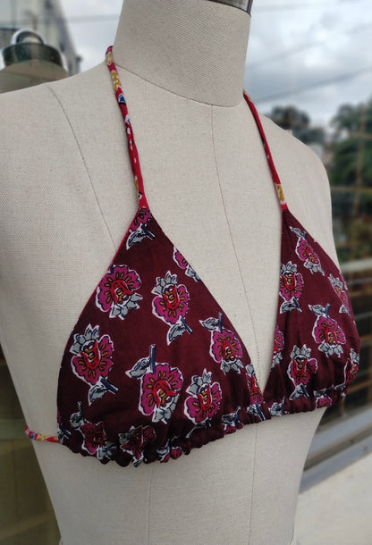 Hot Bloom combo: Crop shirt + Reversible Bikini Top