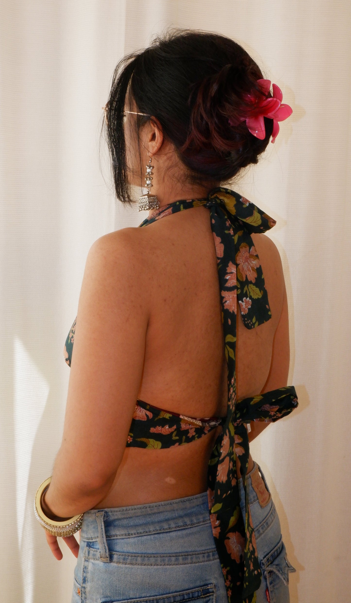 Lilac forest Crop Halter Top