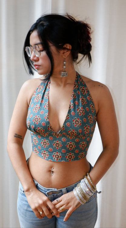 Wildstripe Grove Reversible Halter Top