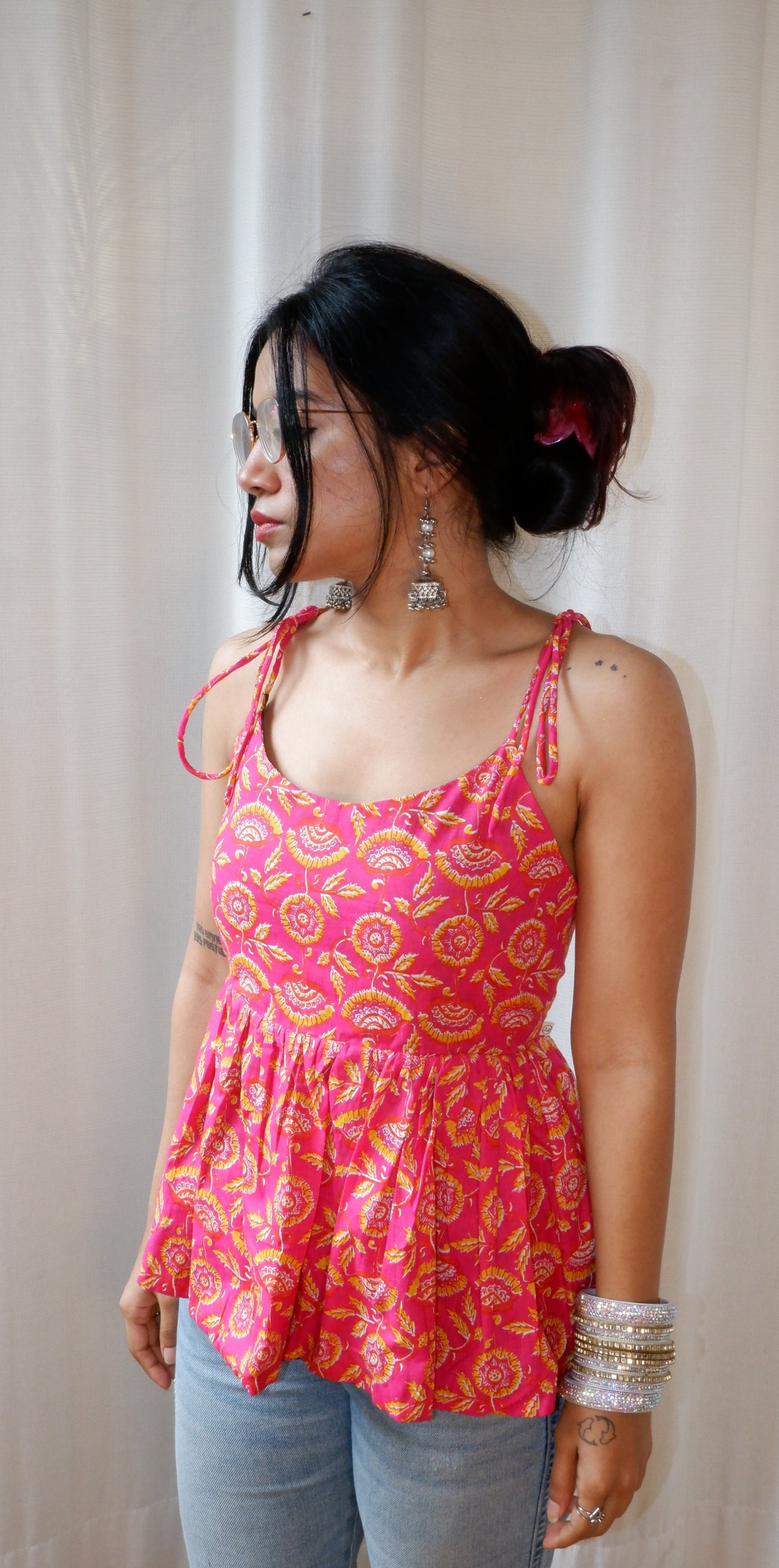 Rose AfterDark Reversible Ruffle top