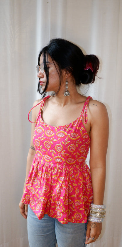 Rose AfterDark Reversible Ruffle top