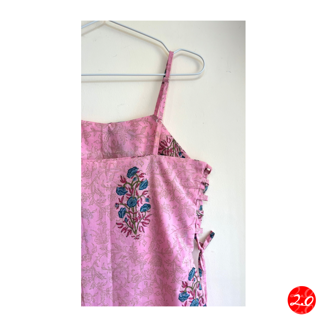 Pink Paisley Strap Kurti