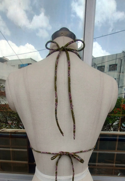 Botanic code combo: Crop shirt + Reversible Bikini Top
