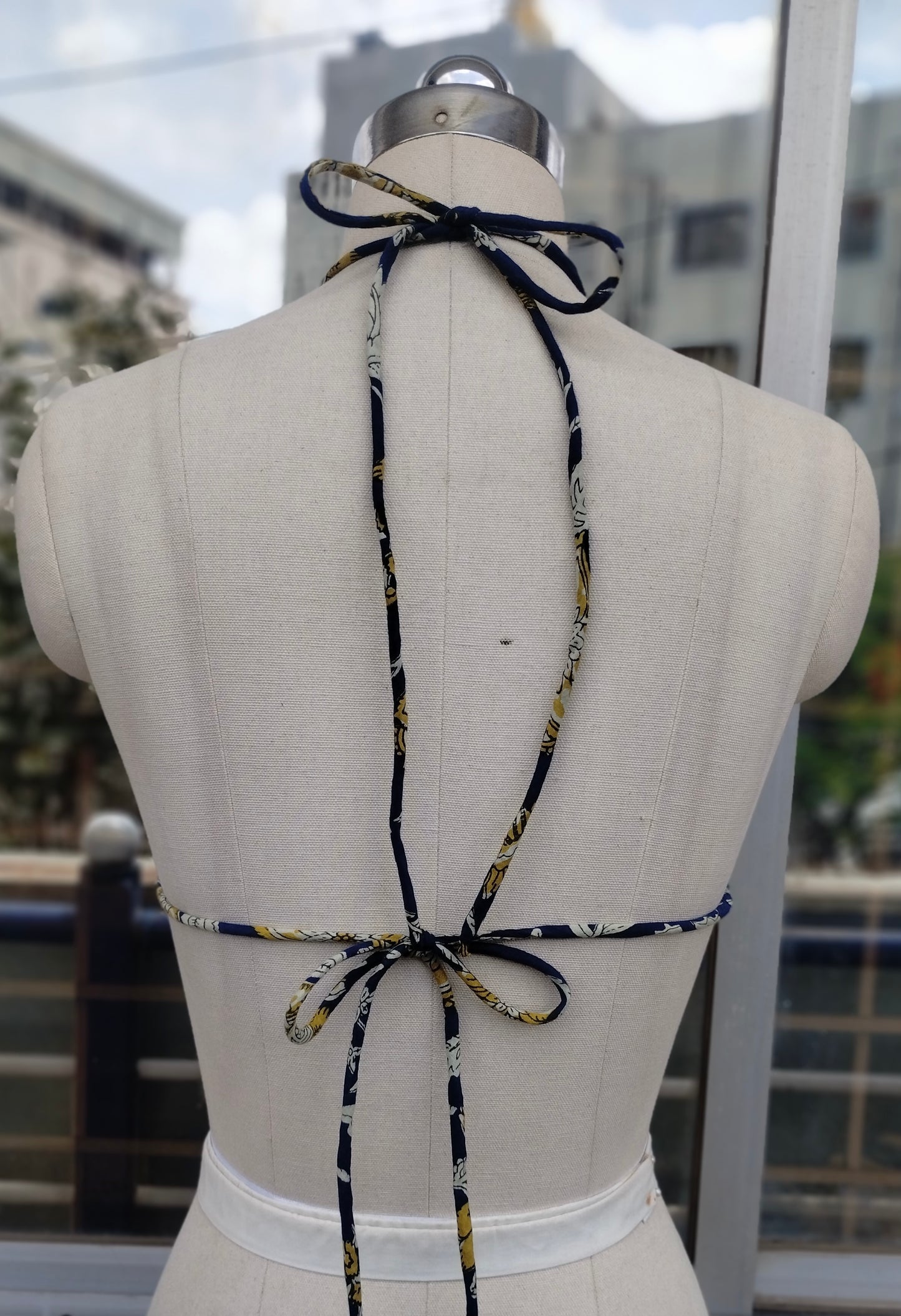 Indigo combo: Crop shirt + Bikini Top