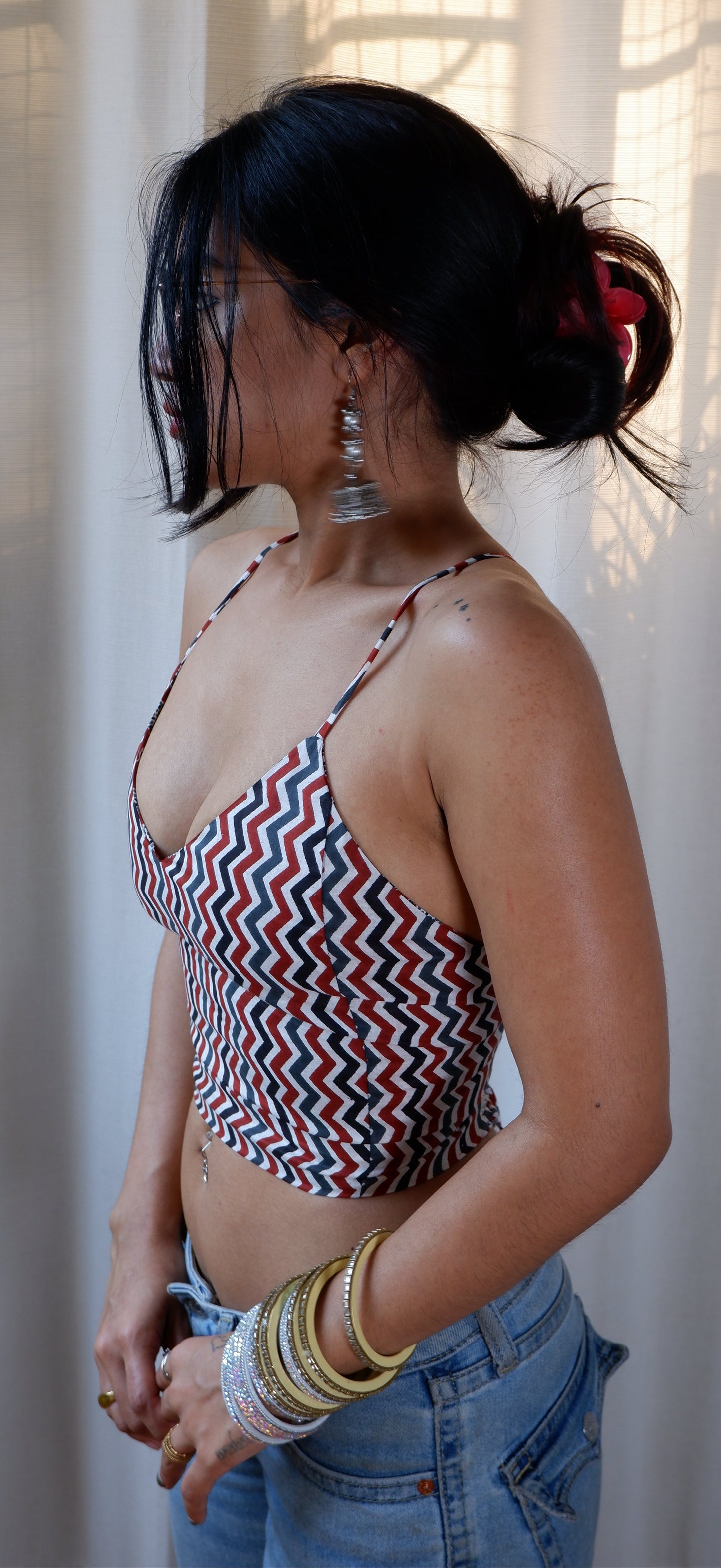 Terracotta tale Backless Crop Top