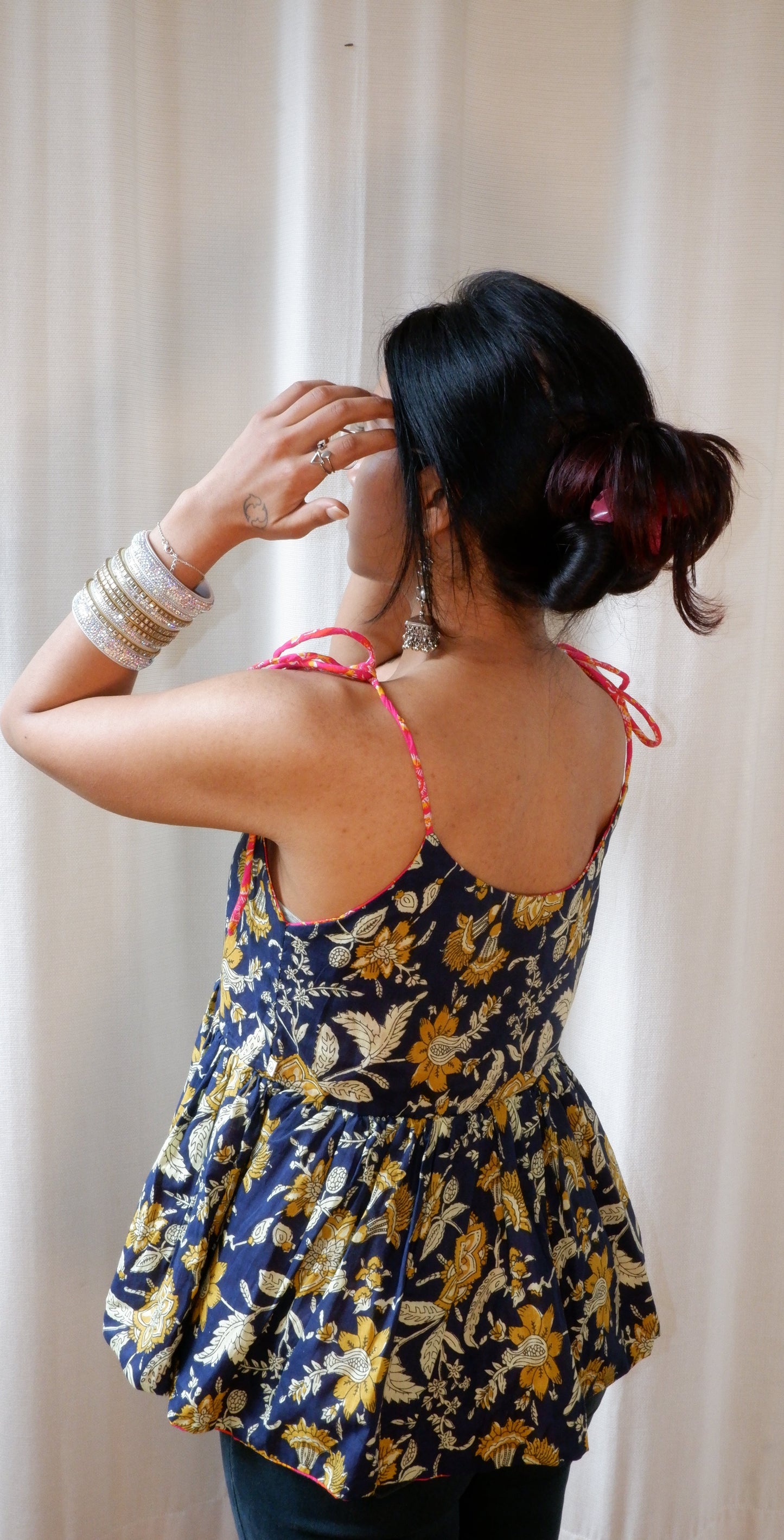 Rose AfterDark Reversible Ruffle top