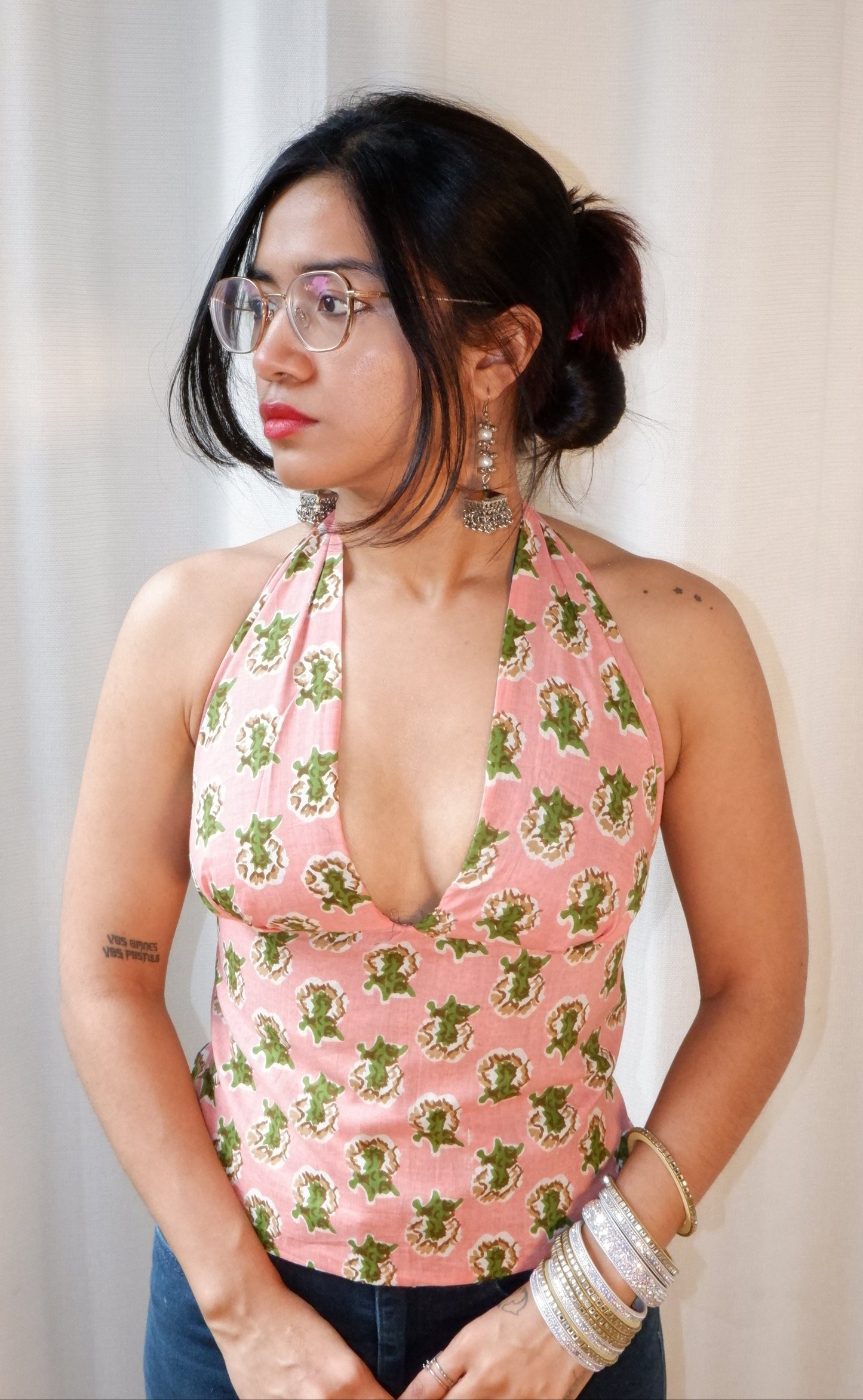 Electric Blossom GEET Halter Top