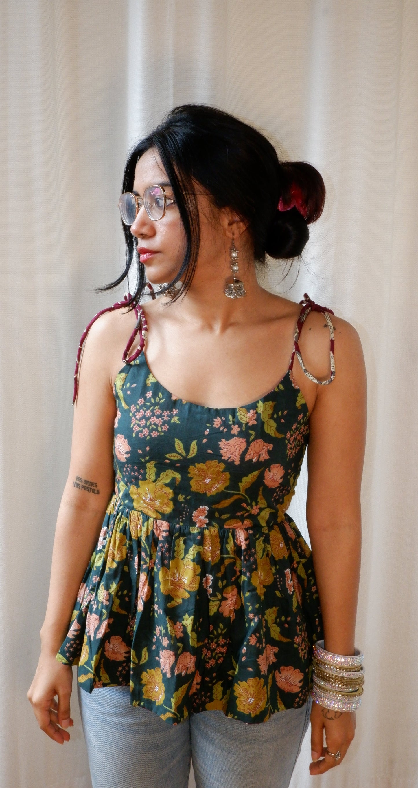 Lilac Forest Reversible Ruffle top