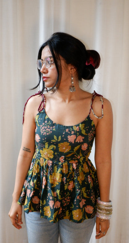 Lilac Forest Reversible Ruffle top