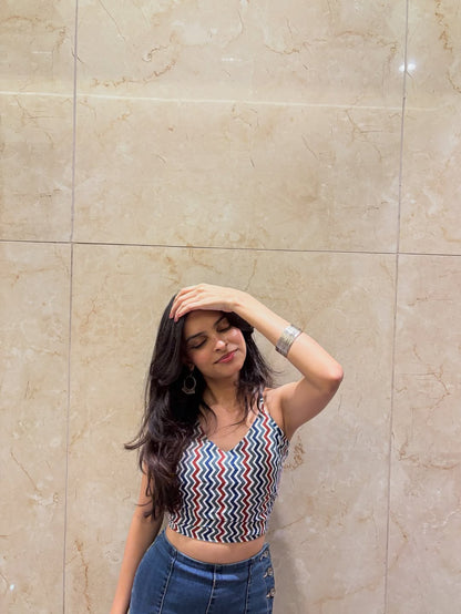 Wildstripe Grove Backless Crop Top