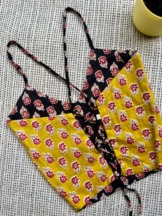 Mustard Noir Backless Crop Top