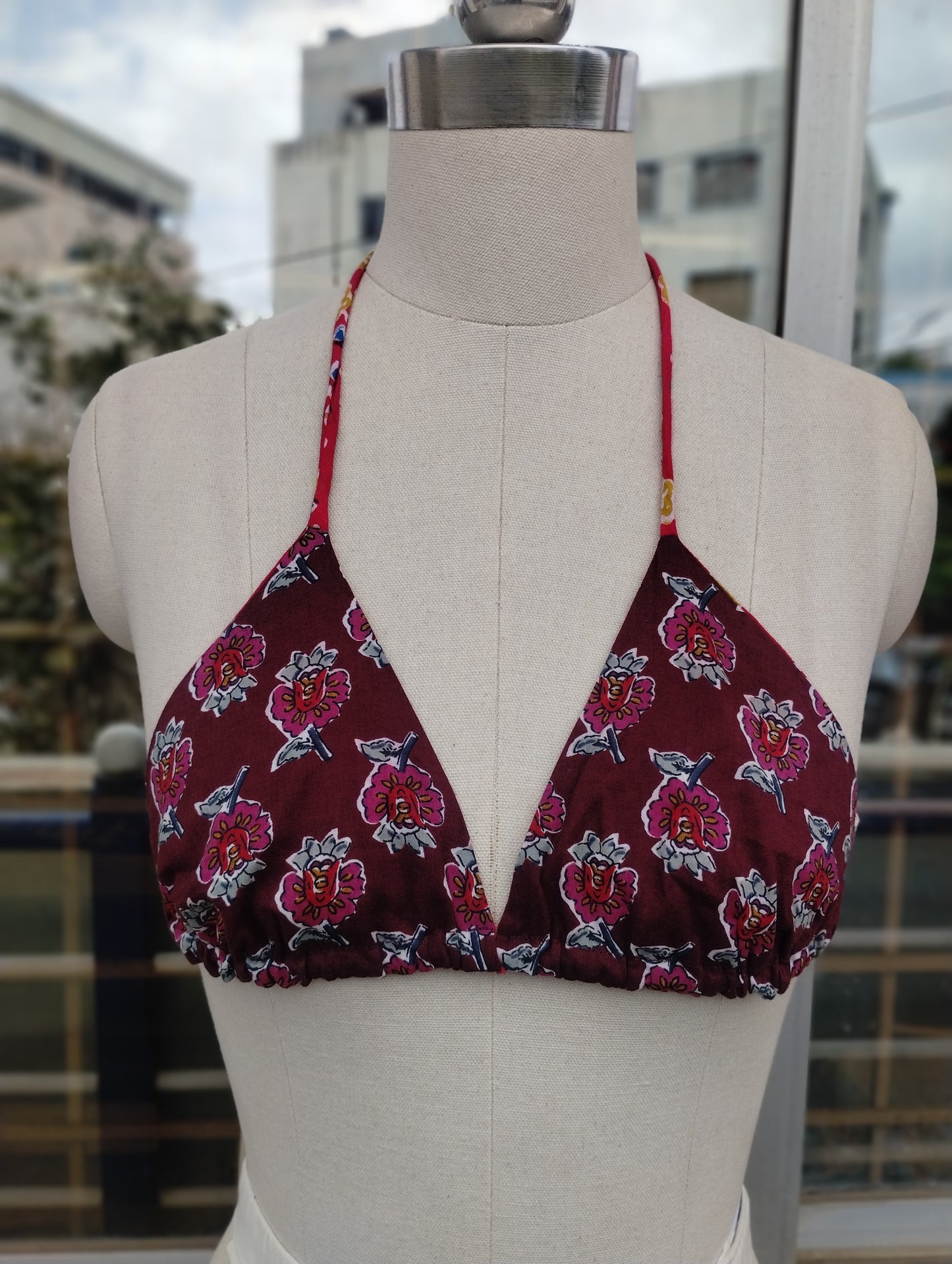 Hot Bloom combo: Crop shirt + Reversible Bikini Top