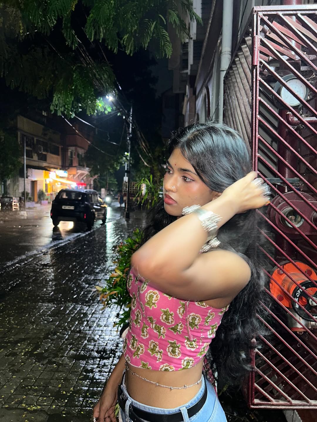 Pink flush corset top