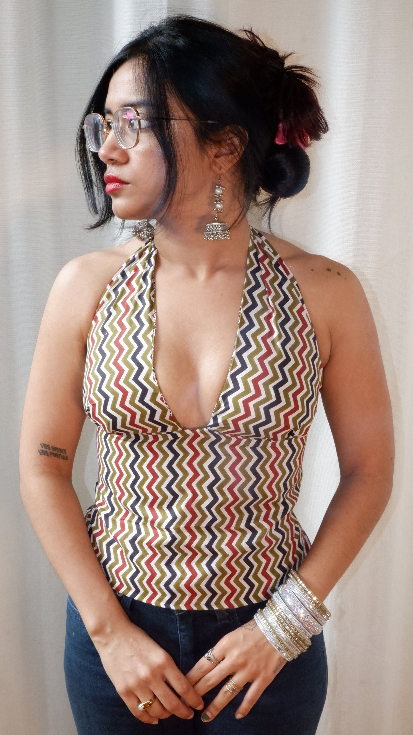 Boho bloom Reversible GEET Halter Top