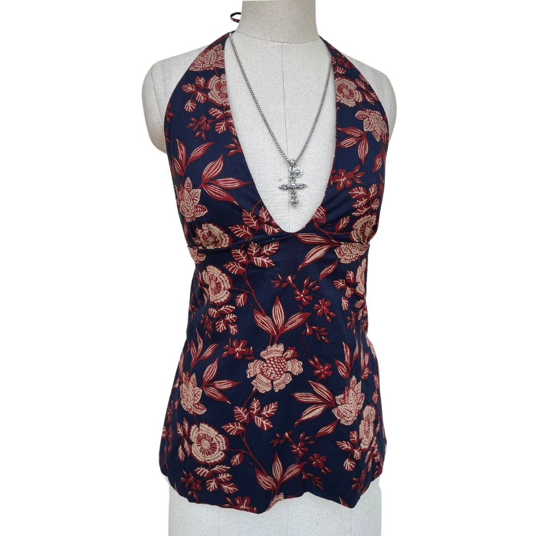 Twilight Bloom Y2K Halter Top