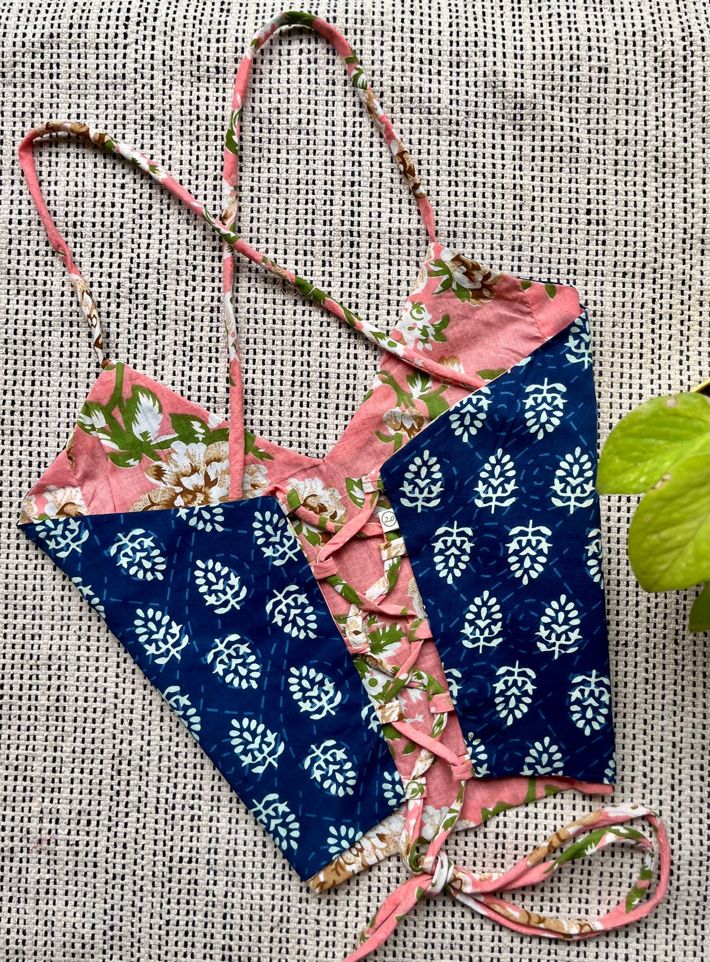 Indigo Bloom Backless Crop Top
