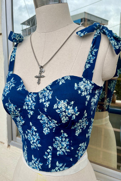 Indigo Bloom Corset top