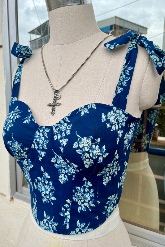 Indigo Bloom Corset top